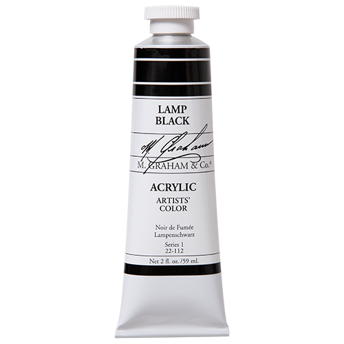 Lamp Black 2oz (59ml) Acrylic Paint Tube