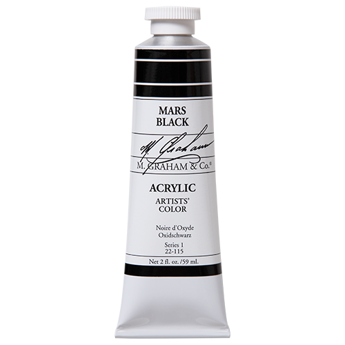 Mars Black 2oz (59ml) Acrylic Paint Tube