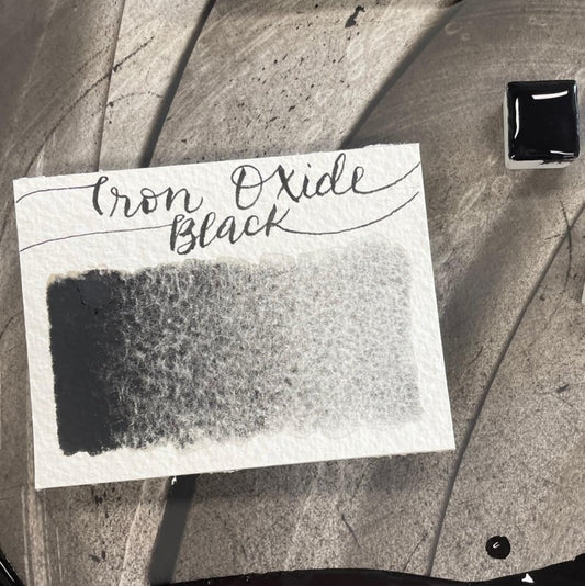 Iron Oxide Black Half Pan Watercolor: Stoneground Paint Co.