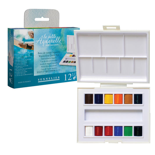 Sennelier French Artists' Watercolor Metal Tin Set, Full Pan, 14-Colors 