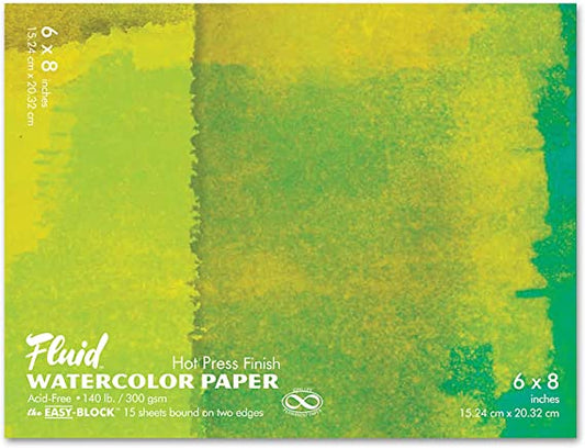 Fluid Watercolor Block 6"x8" Hot-Press Surface | Spokane Art Supply