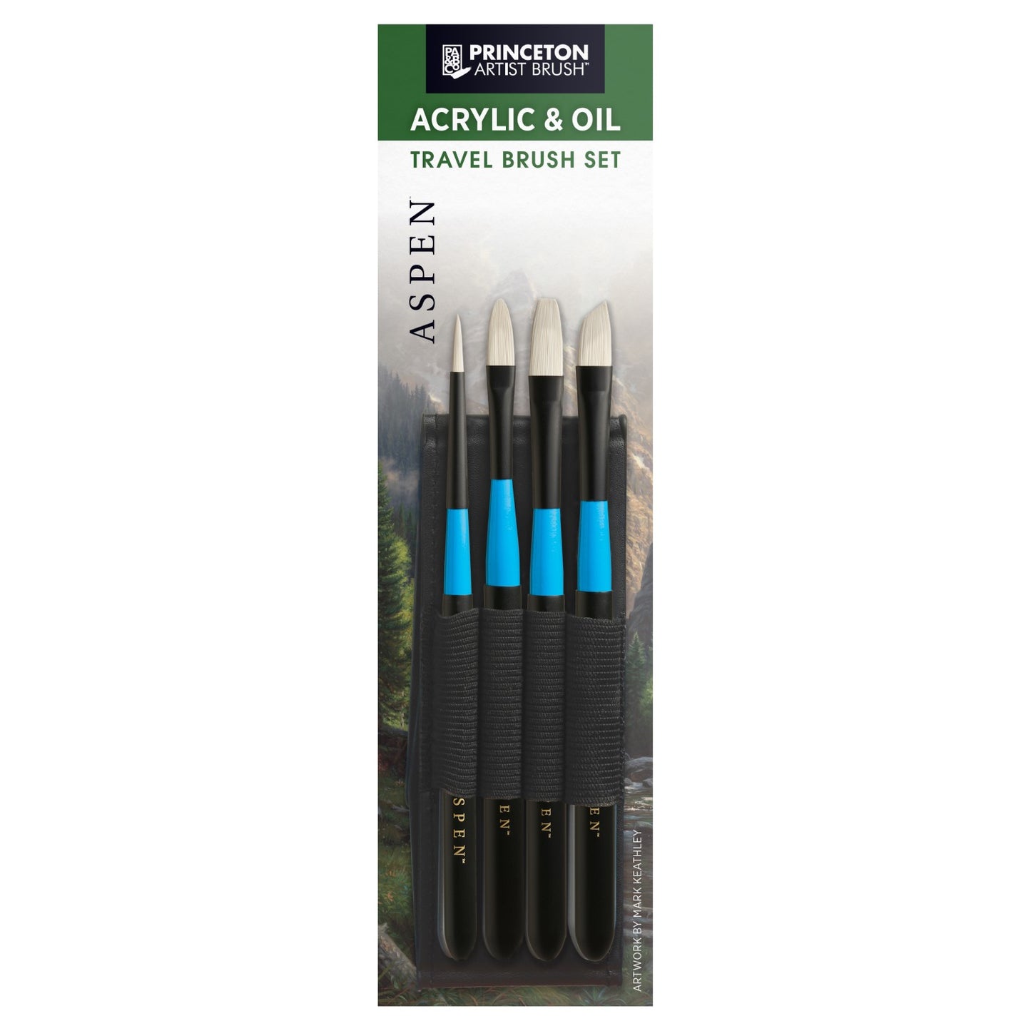 Aspen Travel Brush Set w/ 4 brushes