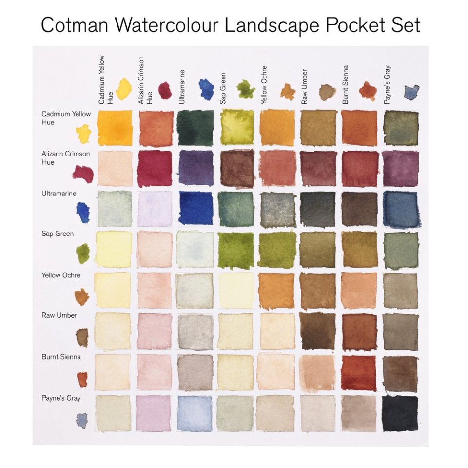Winsor & Newton Cotman Watercolor Set - Floral Pocket Set, Set of 8, Half  Pans 