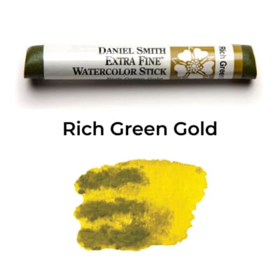 Rich Green Gold Daniel Smith Watercolor Stick #028