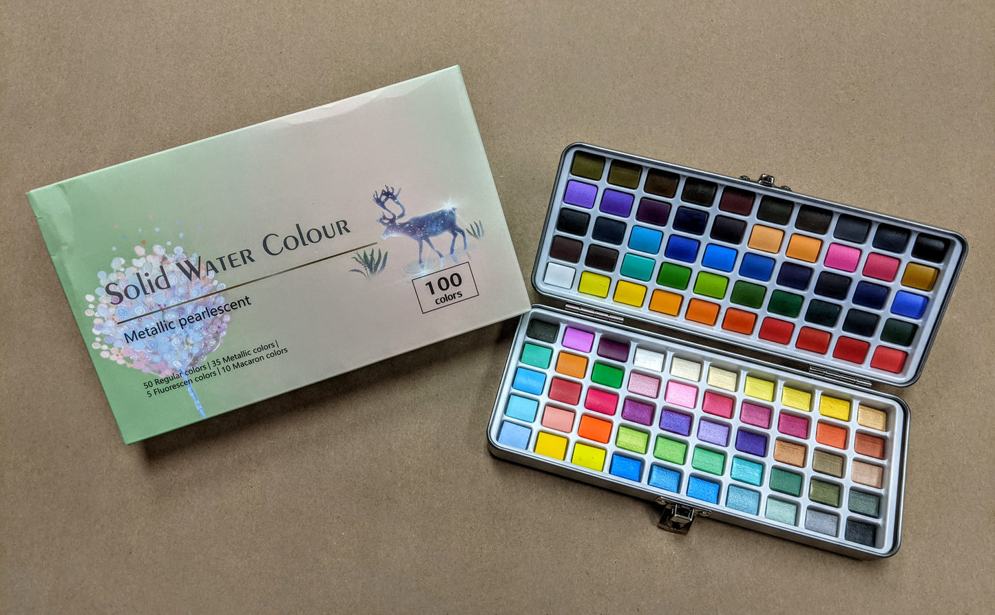 100 Color Watercolor Pan Set