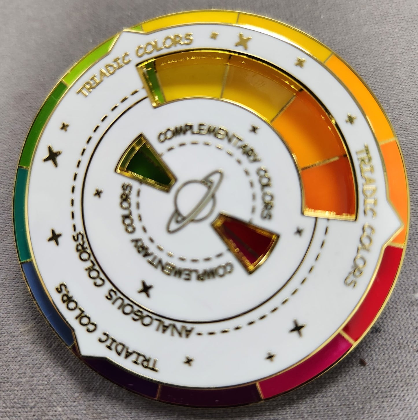 White Color Wheel Pin