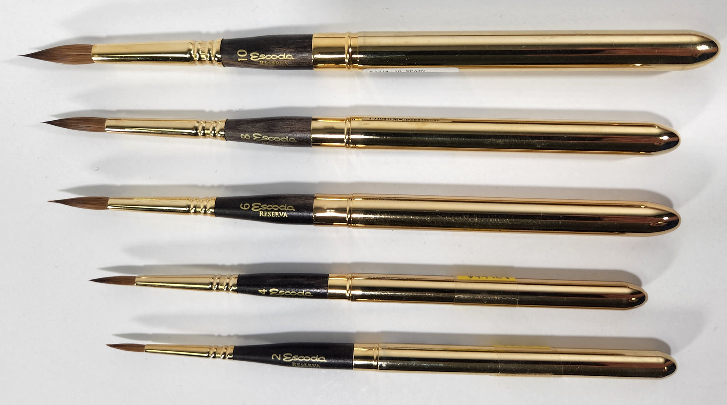 #6 Round Kolinsky-Tajmyr Gold Travel Brush from Escoda