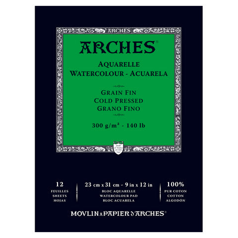 9″x12″ Arches Paper Pad-Cold Press | Spokane Art Supply