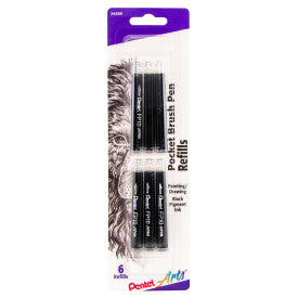 Pocket Brush Pen REFILLS Black/6 | Spokane Art Supply