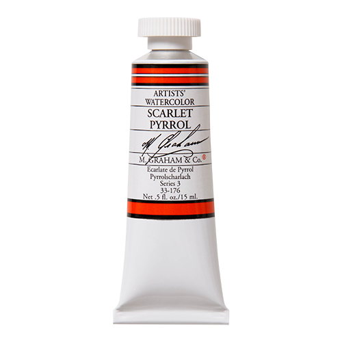 Scarlet Pyrrol 176 M Graham Watercolor .5oz tube